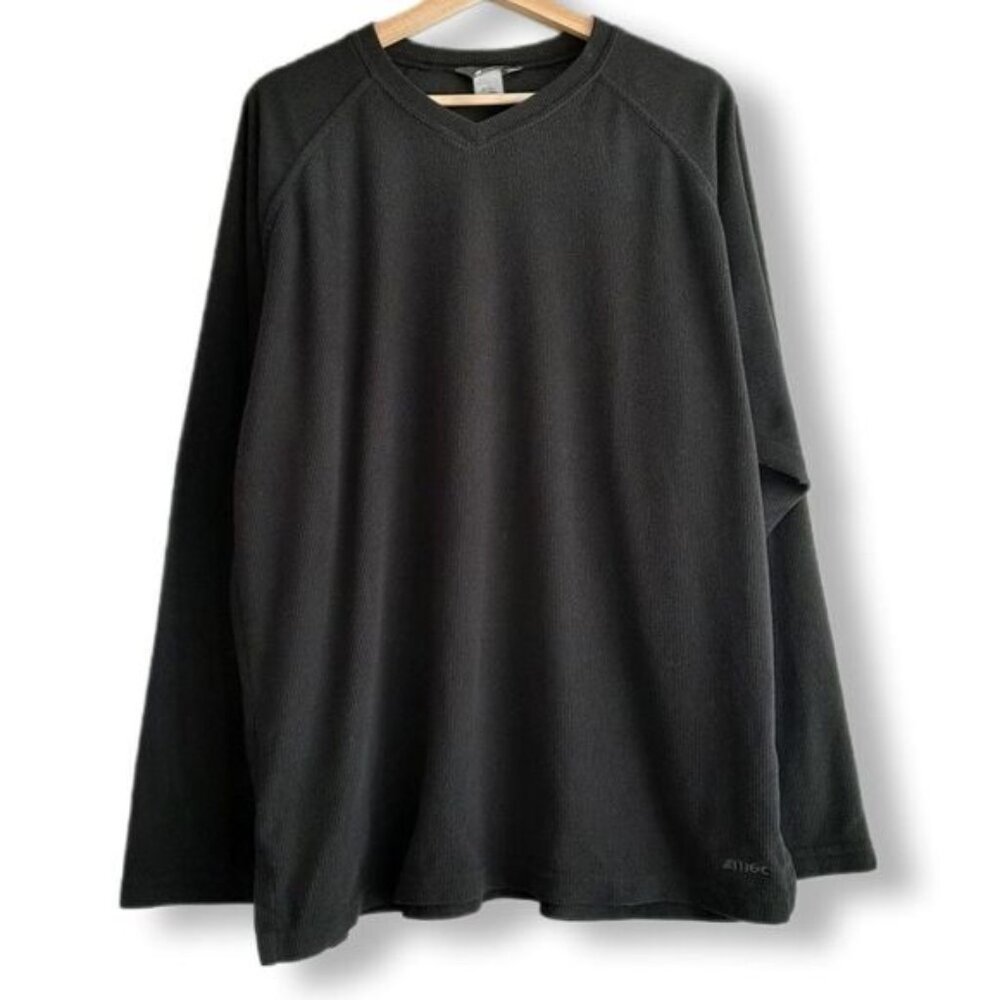 MEC | Polartec Cozy Waffle Base Layer V-neck Top Black Men's Sz XL